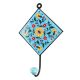 Turquoise Wheel Flower Ceramic Tiles Hook